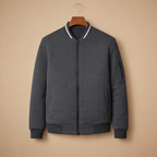 Men's Waffle Knit Full Zip Bomber Jacket Fashion Grand