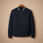 Men's Waffle Knit Full Zip Bomber Jacket Fashion Grand
