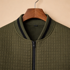 Men's Waffle Knit Full Zip Bomber Jacket Fashion Grand