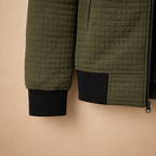 Men's Waffle Knit Full Zip Bomber Jacket Fashion Grand