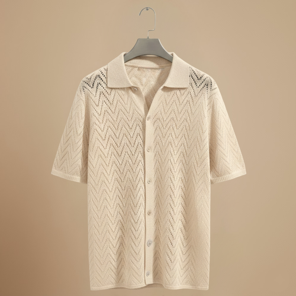 Men's short sleeved geometric design polo shirt Fashion Grand