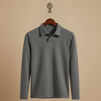 Men's long sleeve polo shirt with turned-down collar Fashion Grand