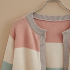 Women's knitted striped open cardigan Fashion Grand