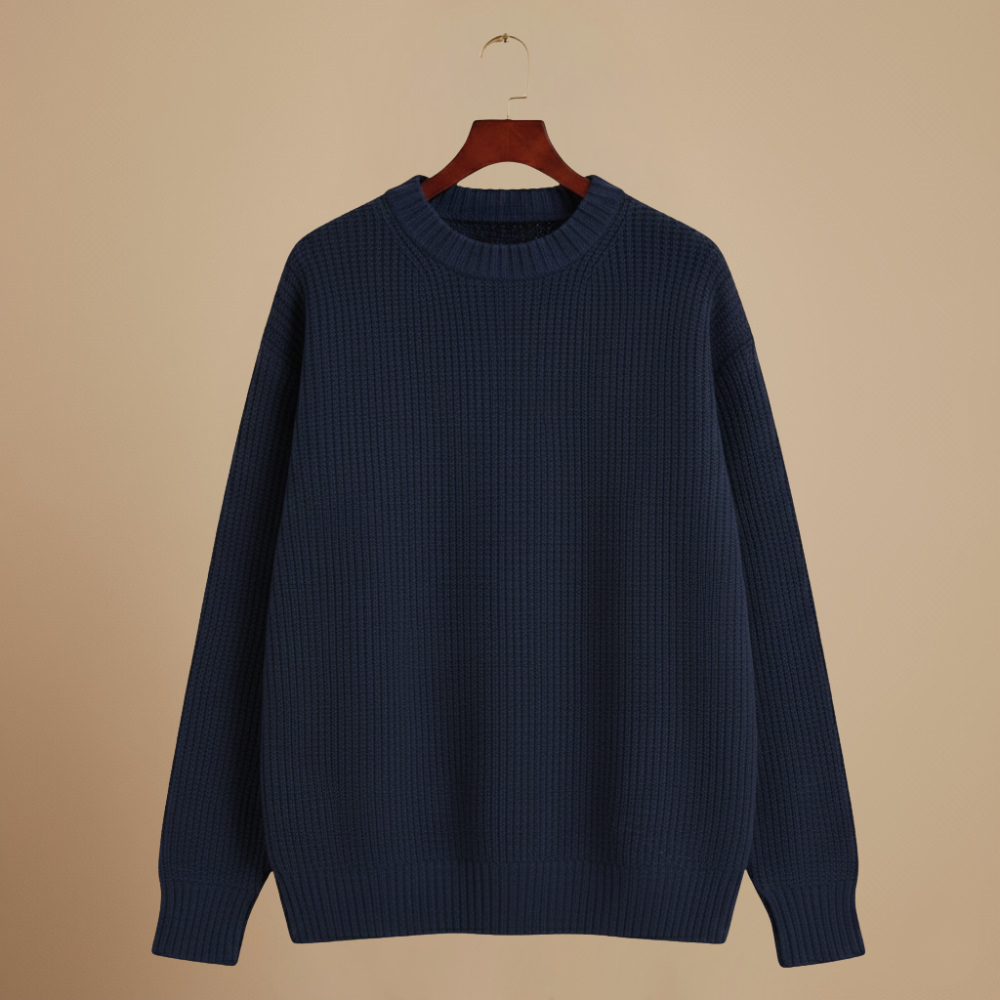 Men's ribbed crewneck pullover jumper Fashion Grand