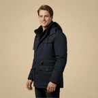 Men's Fleece Lined Windproof Hooded Parka Coat Fashion Grand