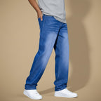 Casual Solid Colour Straight Leg Jeans Fashion Grand