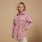 Women's long sleeve jacket button front outer layer Fashion Grand