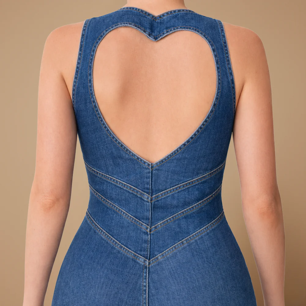 Women’s denim jumpsuit sleeveless and slim fit Fashion Grand