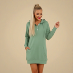 Women’s hooded mini dress long sleeve casual relaxed fit Fashion Grand