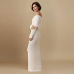 Women’s maxi dress off shoulder long sleeve elegant shape Fashion Grand