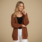 Women Chunky Knit Balloon Sleeve Open Cardigan Fashion Grand