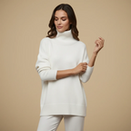 Chunky Knit Oversized High Neck Jumper for Women Fashion Grand