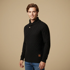 Men's knitted sweater with button collar Fashion Grand