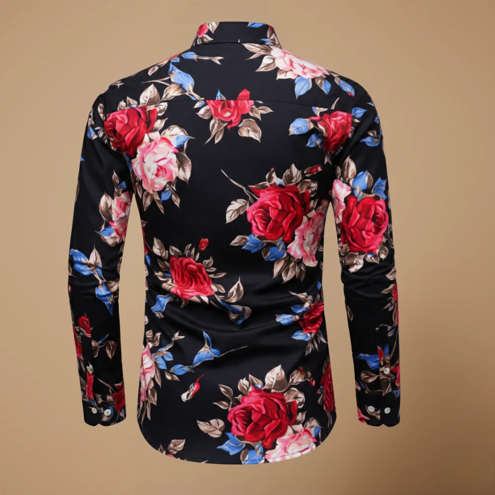 Men's shirt with floral print – long sleeves for a modern casual style Fashion Grand