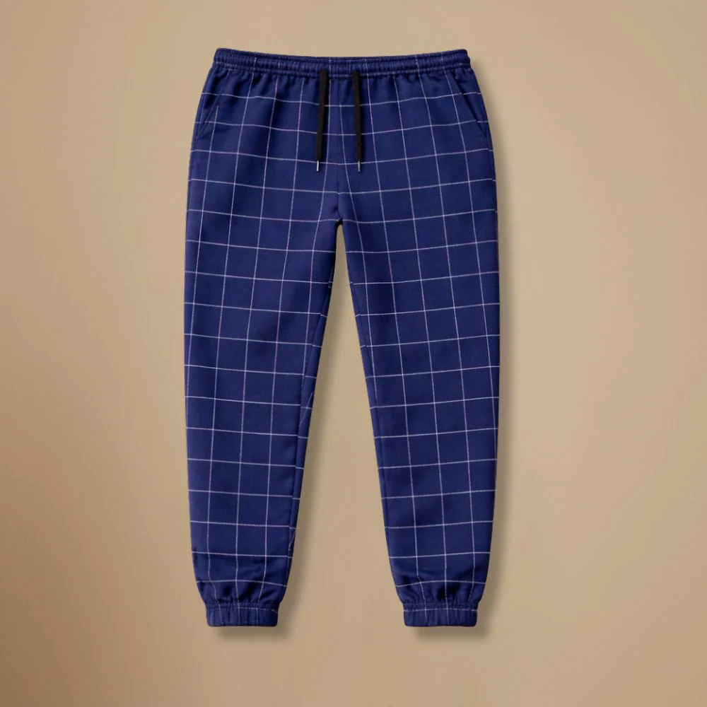 Men’s casual slim fit checkered sweatpants Fashion Grand