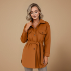 Women's long sleeve jacket button front outer layer Fashion Grand