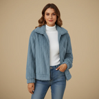 Women's Soft Lapel Zip Front Winter Jacket Fashion Grand