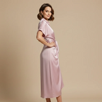 Women's Midi Dress with Waist Tie Fashion Grand