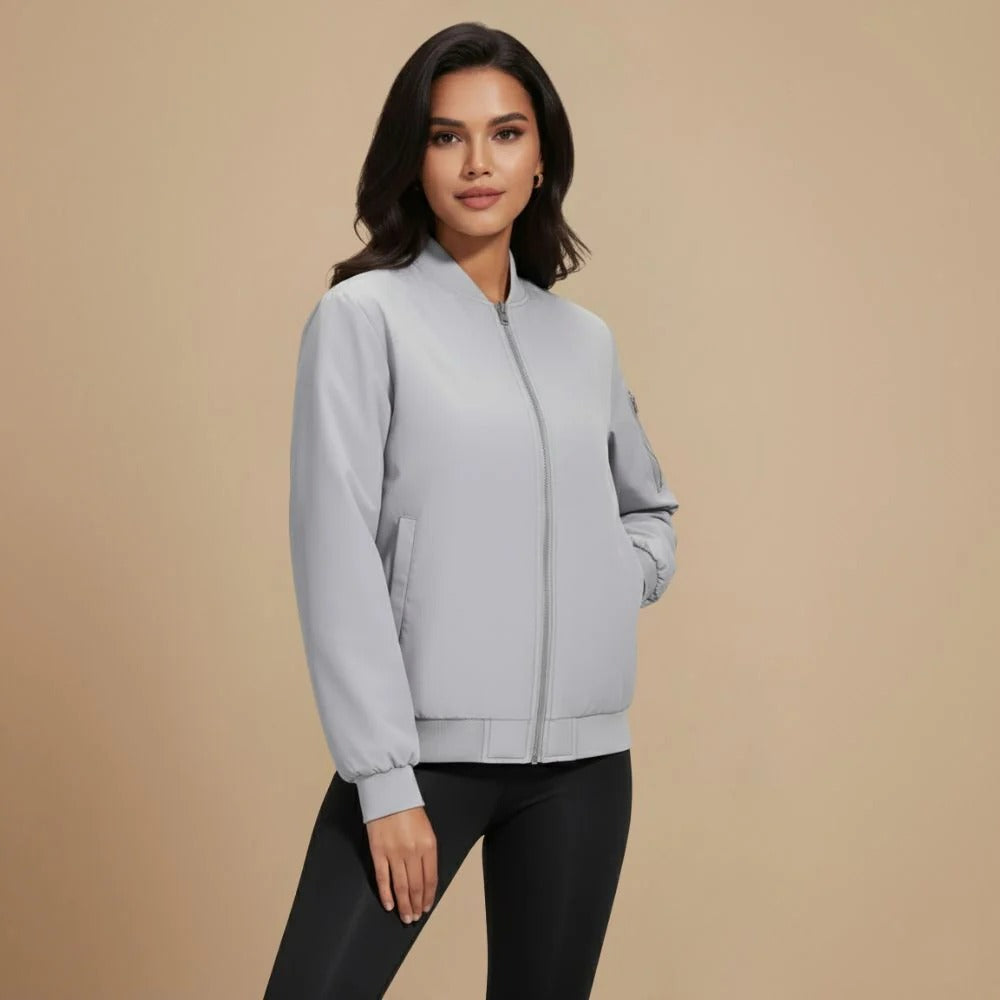 Padded Full Zip Bomber Outerwear for Women Fashion Grand