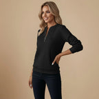 Cable Knit Quarter-Zip Jumper Sweater for Women Fashion Grand