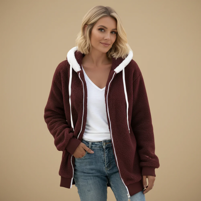 Women's Warm Fuzzy Zip Hoodie Fashion Grand