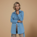 Women's long sleeve jacket button front outer layer Fashion Grand