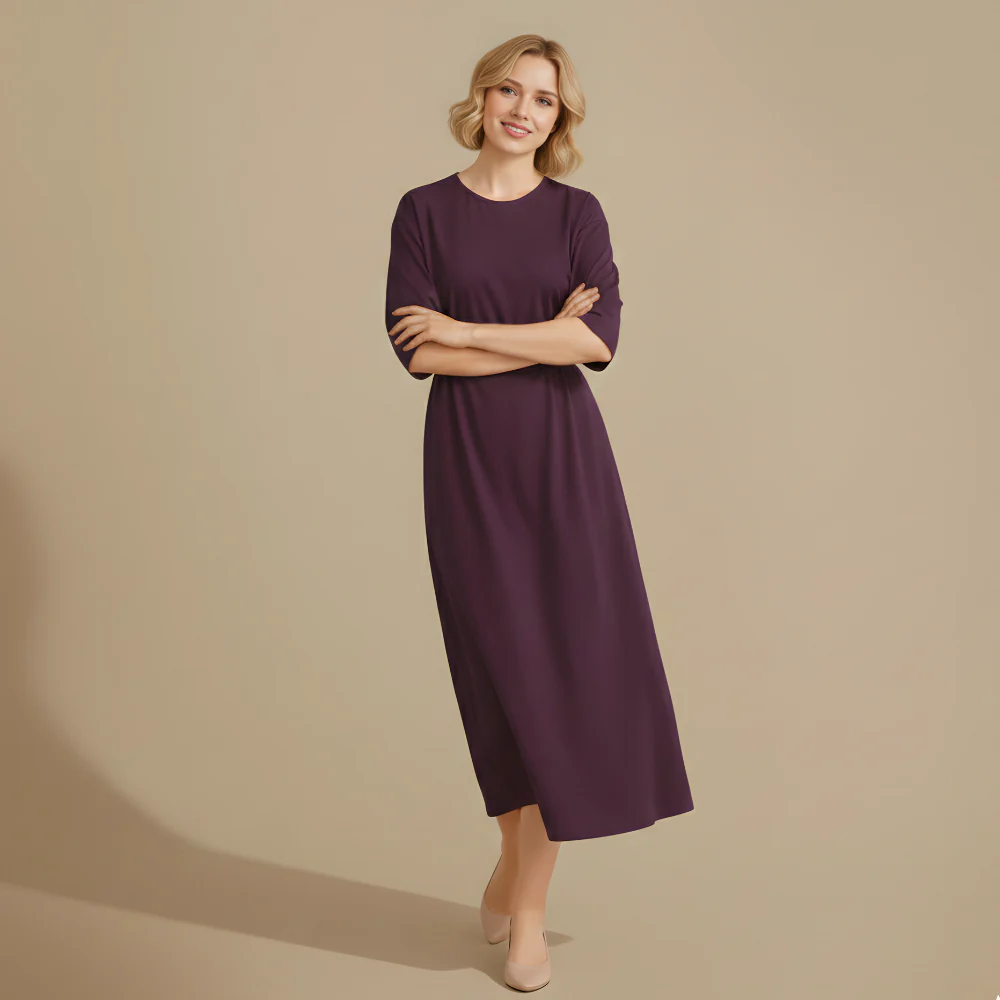 Women’s casual midi dress relaxed fit for summer daily wear Fashion Grand