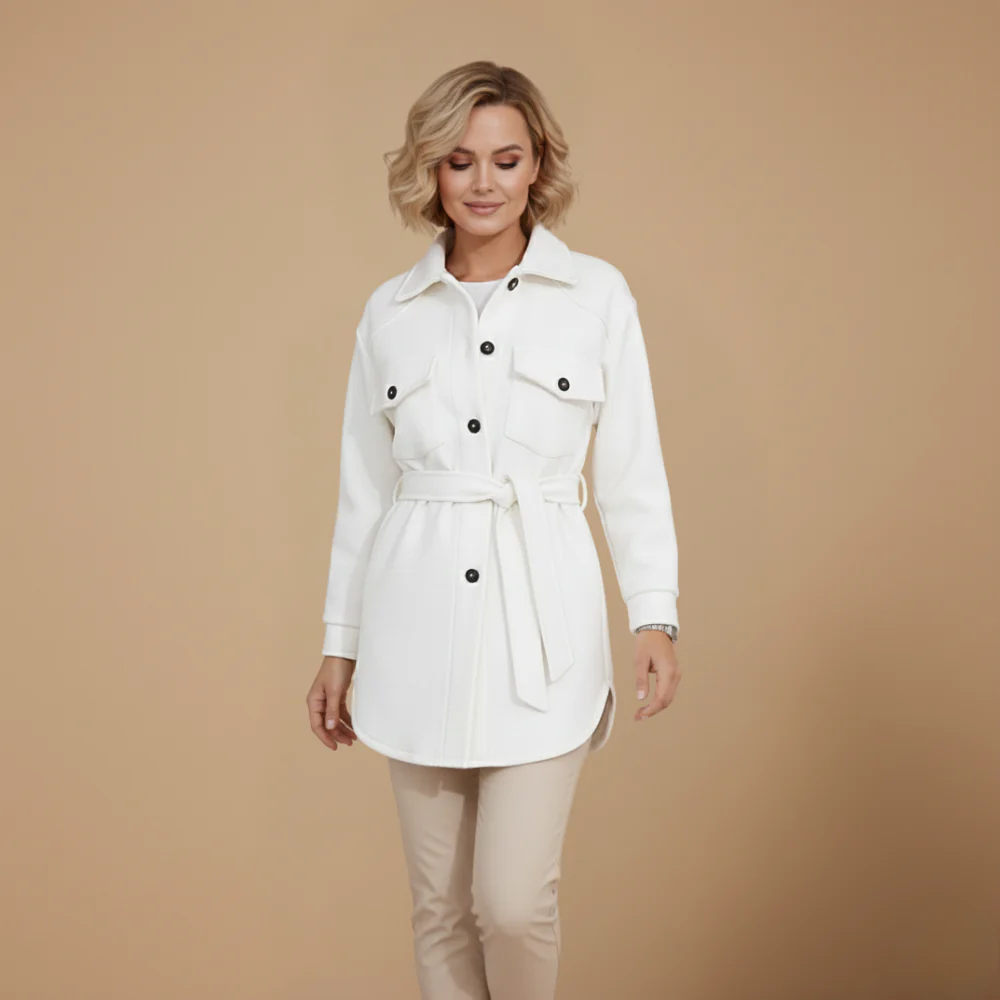 Women's long sleeve jacket button front outer layer Fashion Grand