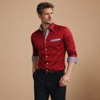 Men’s slim fit long sleeve shirt for casual wear and refined style Fashion Grand