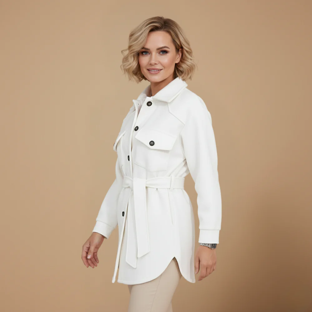 Women's long sleeve jacket button front outer layer Fashion Grand