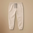 Men’s casual slim fit checkered sweatpants Fashion Grand