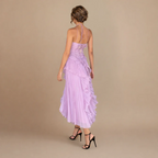 Women’s elegant flowy dress with ruffles and halter neck Fashion Grand