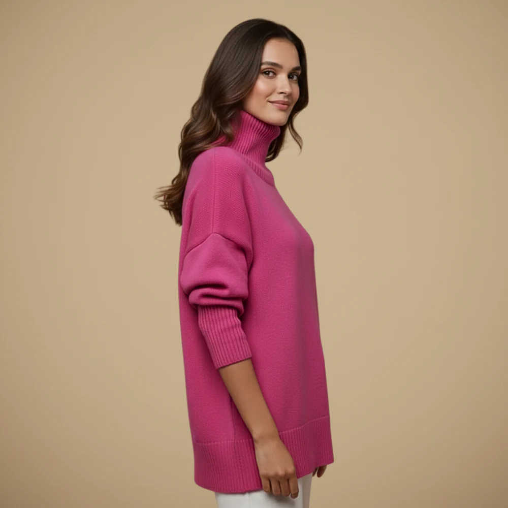 Chunky Knit Oversized High Neck Jumper for Women Fashion Grand