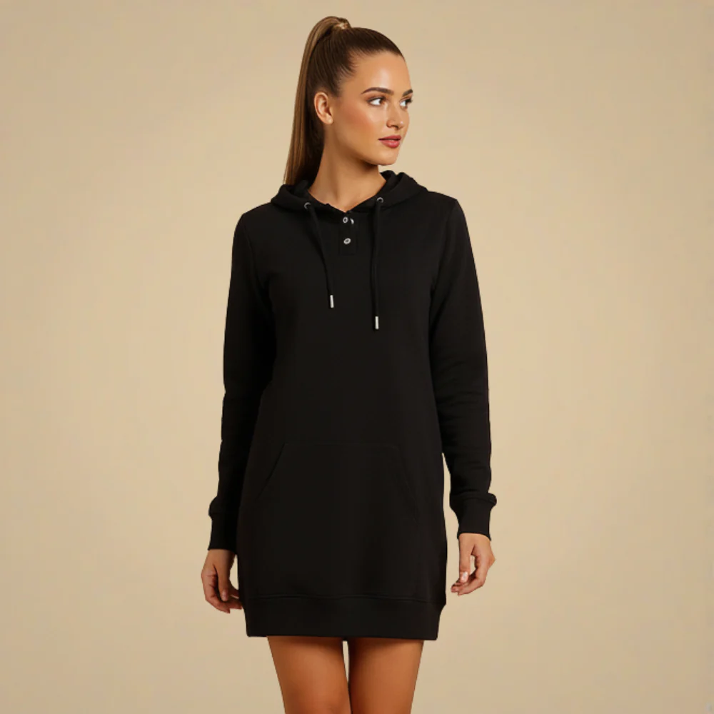 Women’s hooded mini dress long sleeve casual relaxed fit Fashion Grand