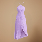 Women’s elegant flowy dress with ruffles and halter neck Fashion Grand