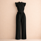 Women’s elegant sleeveless jumpsuit with waist belt Fashion Grand