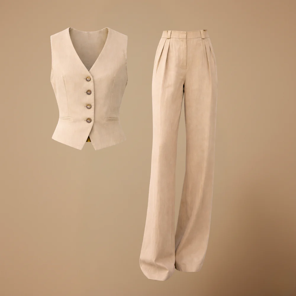Women’s tailored vest and wide-leg trousers set Fashion Grand