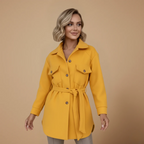 Women's long sleeve jacket button front outer layer Fashion Grand