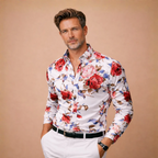 Men's shirt with floral print – long sleeves for a modern casual style Fashion Grand