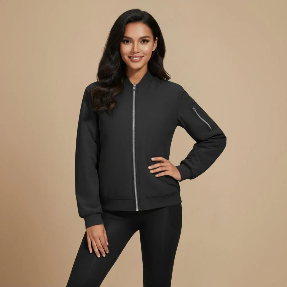 Padded Full Zip Bomber Outerwear for Women Fashion Grand