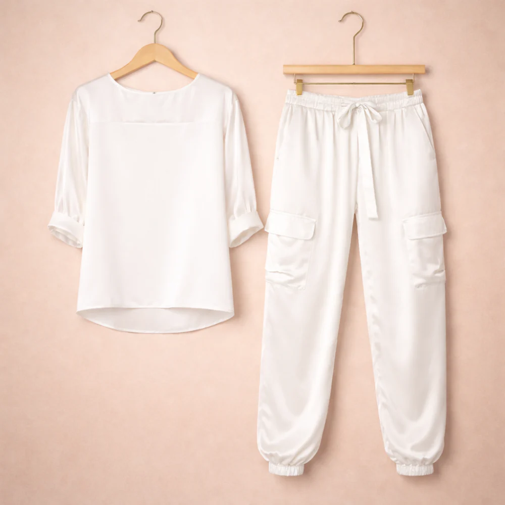 Women’s relaxed set with long-sleeved top and loose-fit pants Fashion Grand