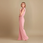 Women’s elegant sleeveless jumpsuit with waist belt Fashion Grand