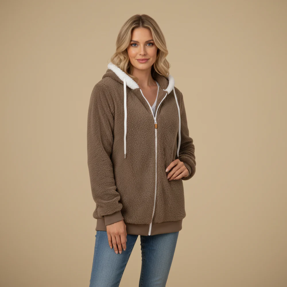 Women's Warm Fuzzy Zip Hoodie Fashion Grand