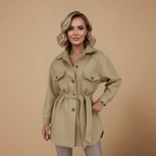 Women's long sleeve jacket button front outer layer Fashion Grand