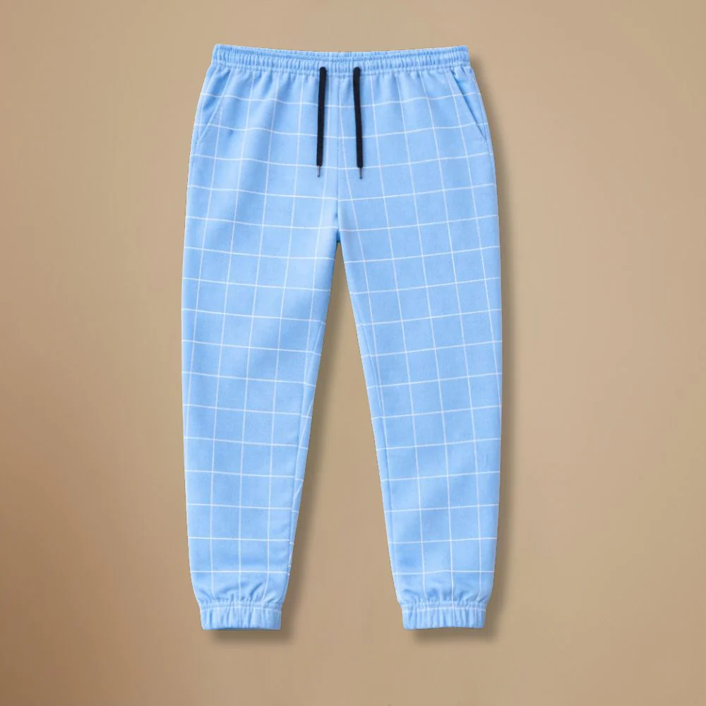 Men’s casual slim fit checkered sweatpants Fashion Grand