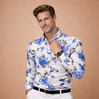Men's shirt with floral print – long sleeves for a modern casual style Fashion Grand