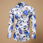Men's shirt with floral print – long sleeves for a modern casual style Fashion Grand