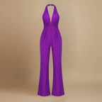 Women’s casual wide-leg jumpsuit with halter back Fashion Grand
