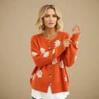 Daisy Embroidered Button-Up Cardigan for Women Fashion Grand