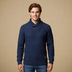 Men's knitted sweater with button collar Fashion Grand